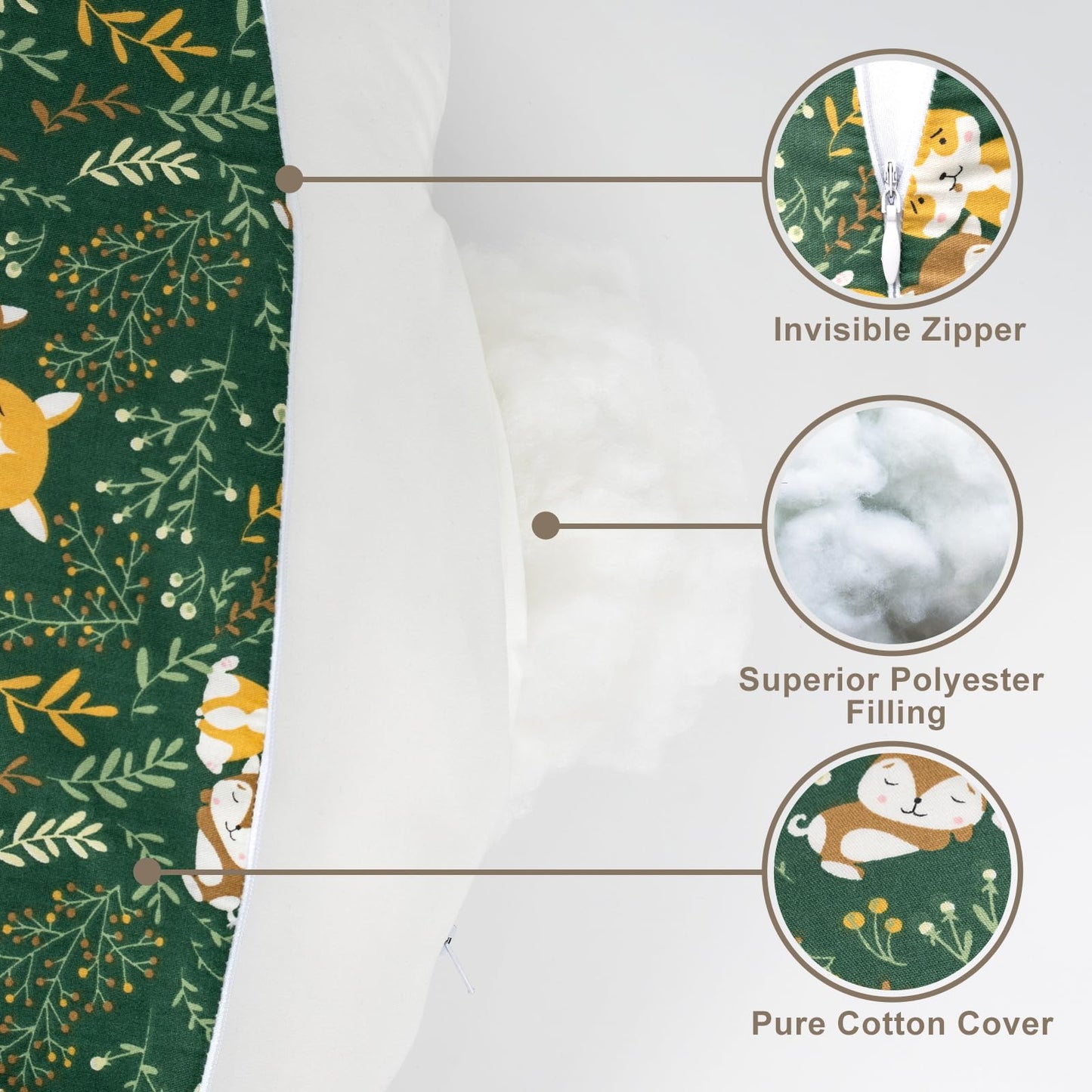 AMASKY Nursing Pillow for Breastfeeding, Animal Patterns Removable Cotton Cover, Support for Mom and Baby, Plus Size Ergonomic Design Breastfeeding Pillows, Machine Washable, Green, Pallet of Product