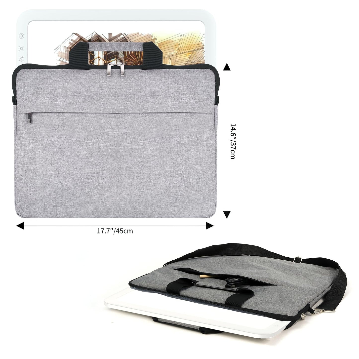 Rechargeable A3 LED Light Box with Carry Bag, elice Wireless Lightbox Drawing Light Table Light Pad Light Copy Board for Artist Sketching, Up to 6670 Lux Super Bright Lightpad for Cricut Weeding Vinyl