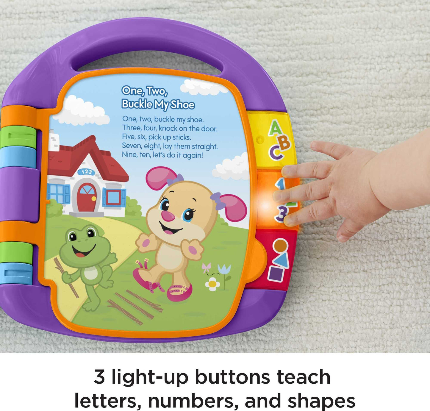 Fisher-Price Baby Learning Toy Laugh & Learn Storybook Rhymes Musical Book with Lights & Sounds for Infants Ages 6+ Months
