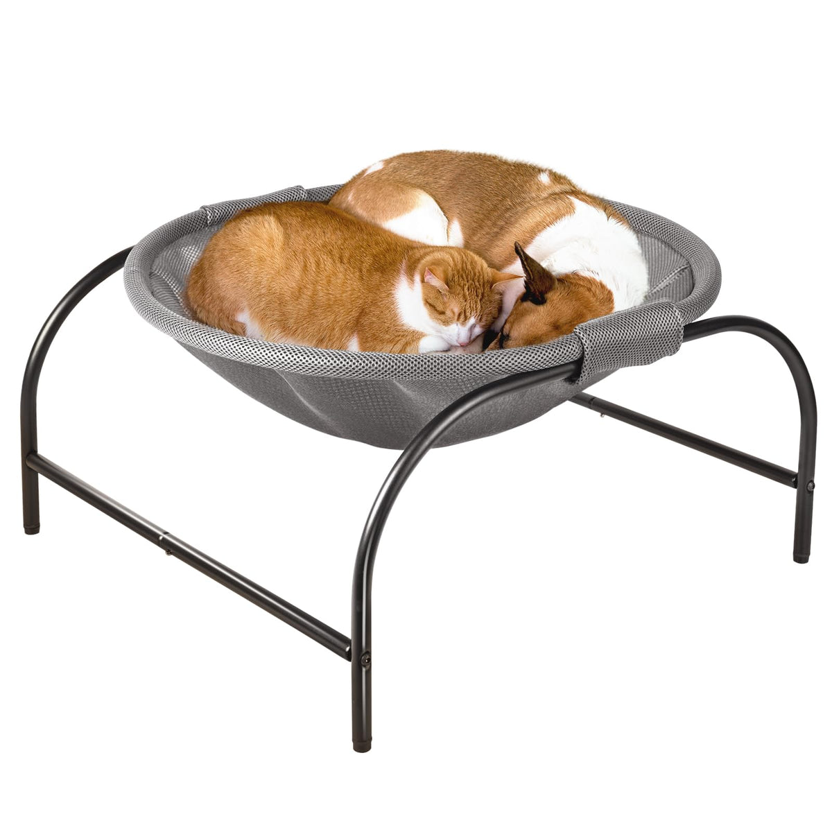 JUNSPOW Cat Bed Large Free-Standing Detachable Pet Hammock Cat Sleep, Grey