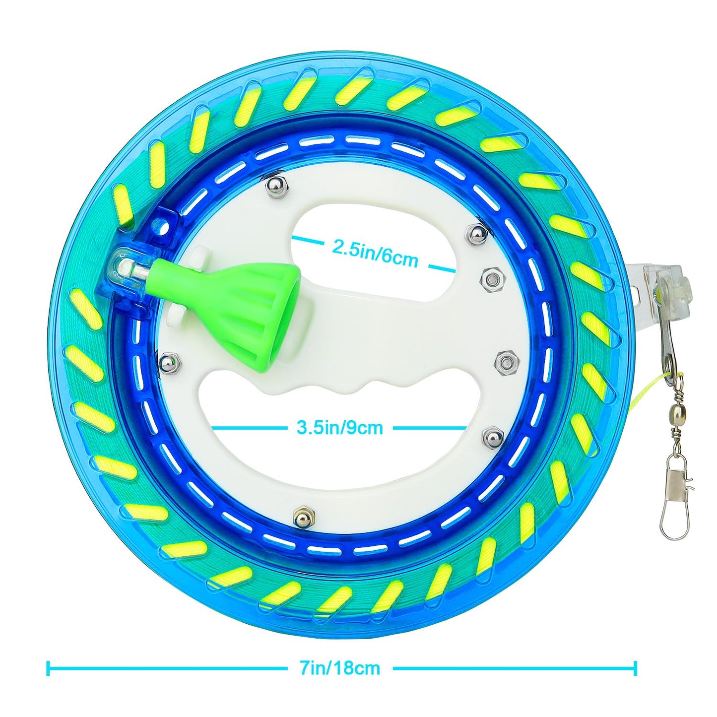 YFAFENGS Kites Reels for Adults, Professional Kite String Reel Winder for Adults, 1000FT Line Spool, Kite String Spool with Lock, for Outdoor Kites(Blue, 7 inches) ﻿ ﻿ ﻿
