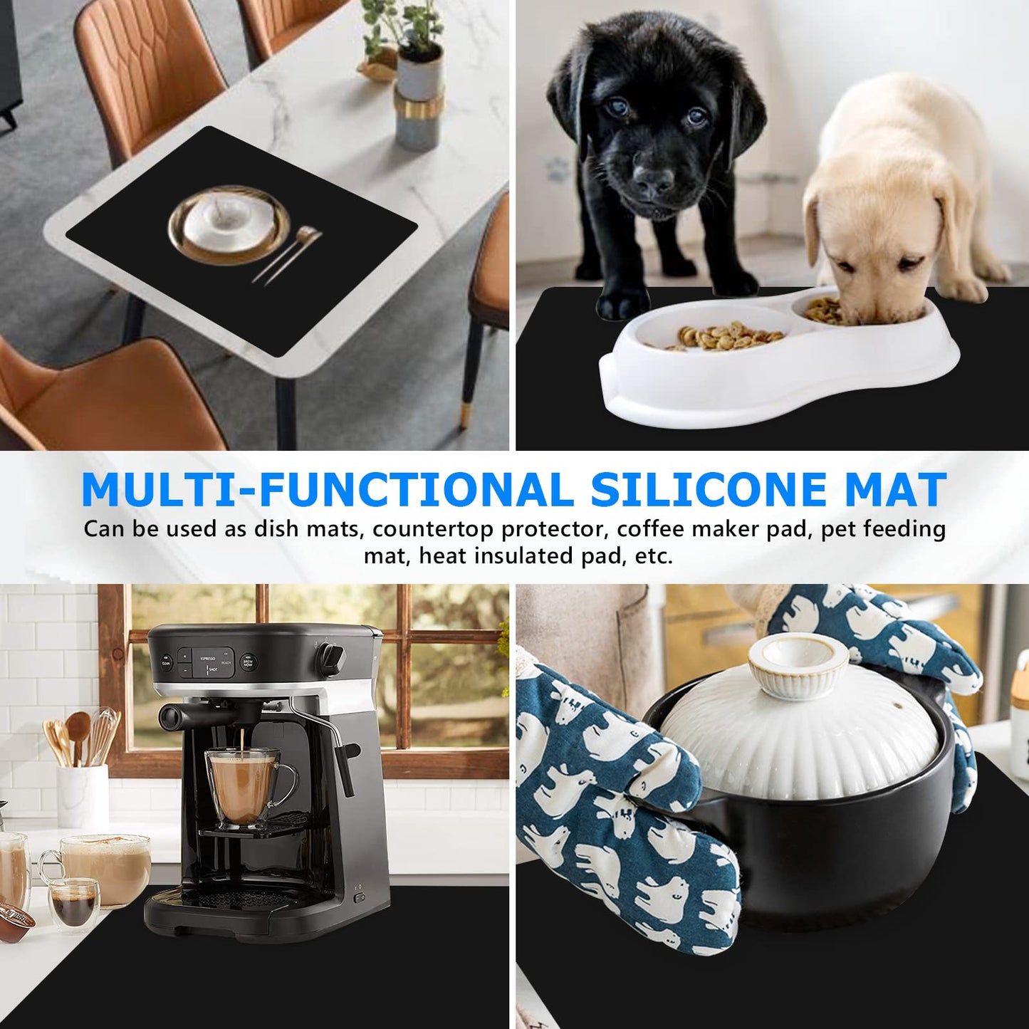 Gartful Oversize Silicone Mat for Crafts, 31.5 x 23.6 inches 1.2mm Thick Silicone Craft Pad for Jewelry Casting Resin Molds, Countertop Protector, Nonstick Placemat, Counter Table Mat, Black