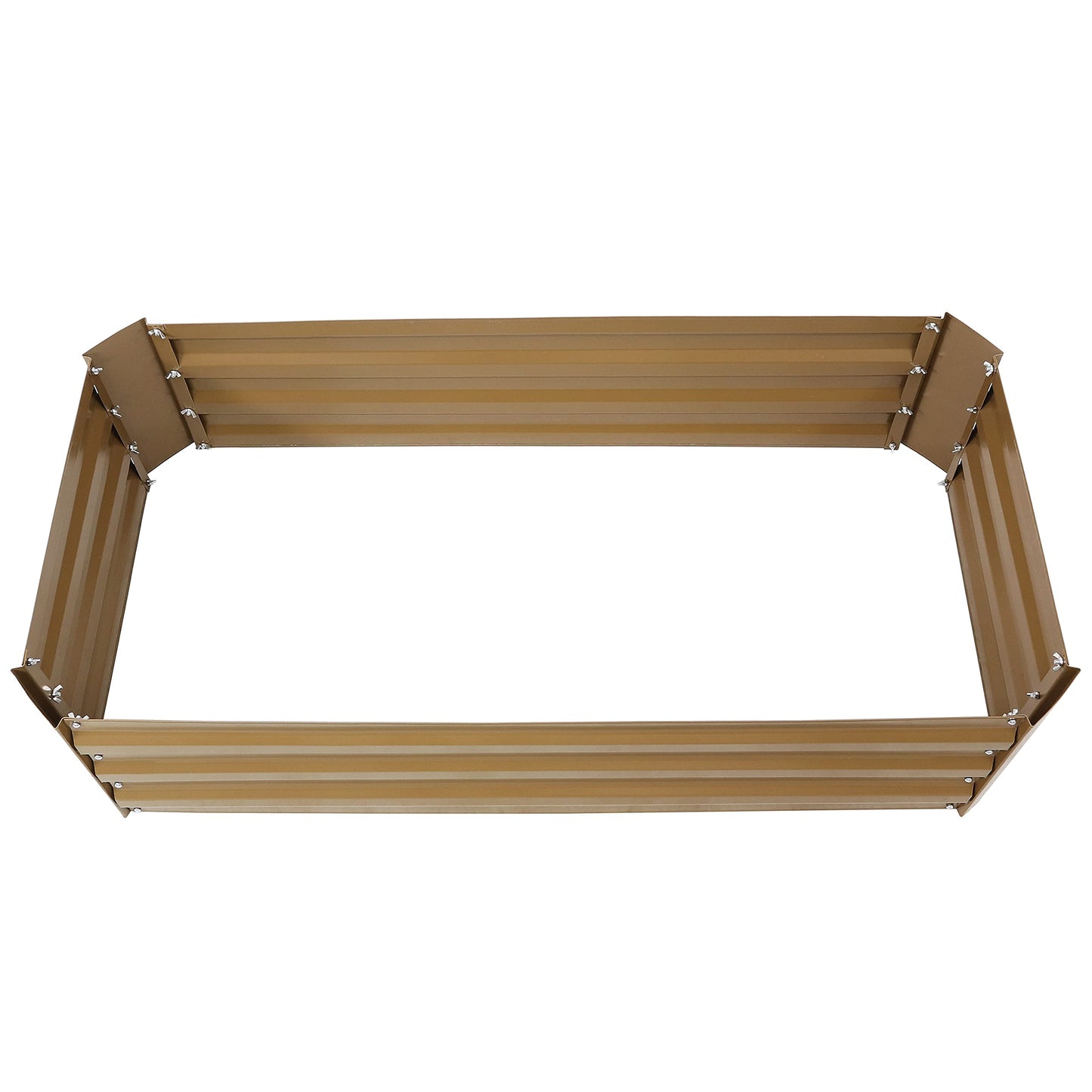Sunnydaze Galvanized Raised Garden Bed Kit - 4x2x1 ft Outdoor Raised Garden Bed - Metal Planter Box for Vegetables, Flowers, Herbs - Brown - 4' x 2' Rectangle