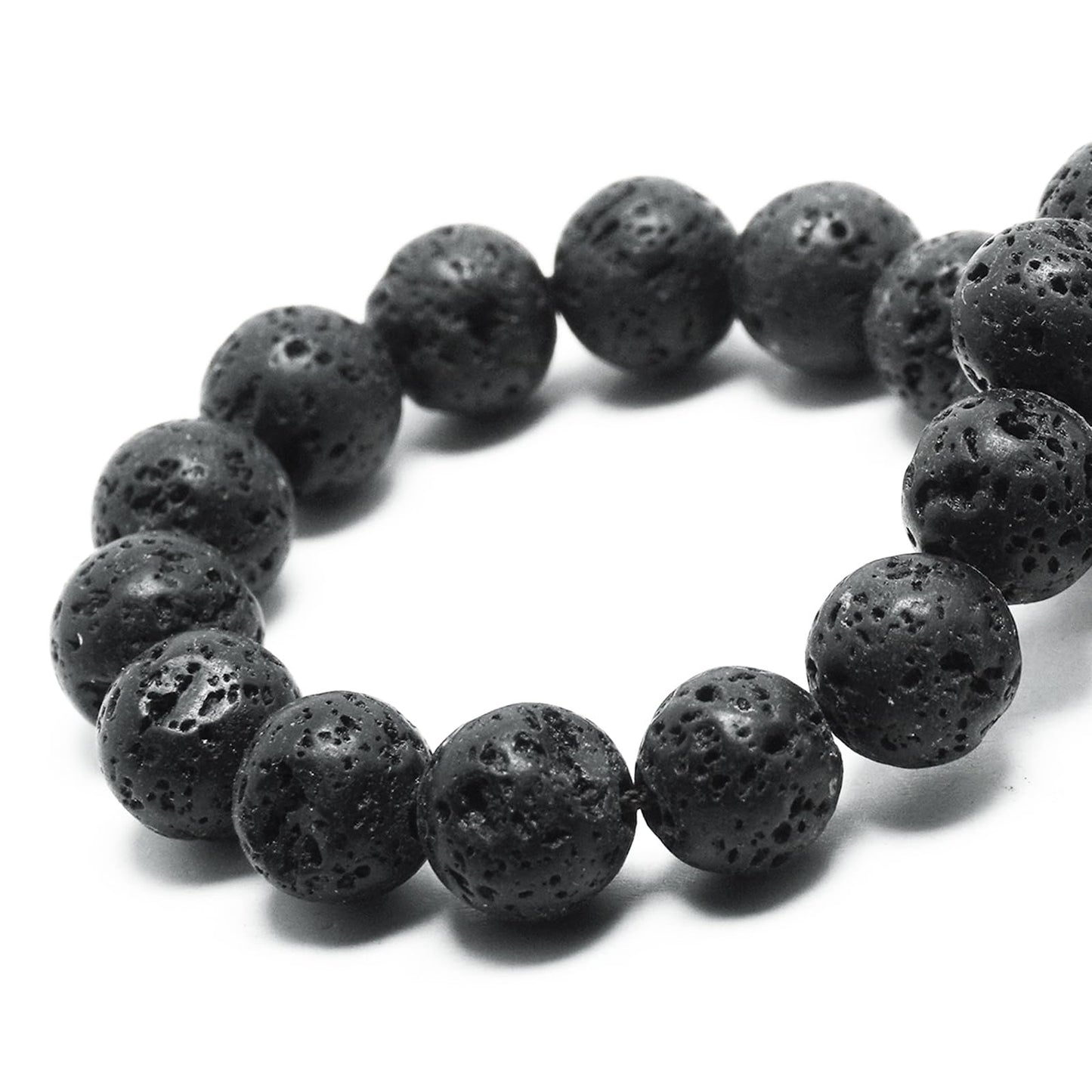 DIQIO Natural Lava Beads for Jewelry Making - Stone Beads Gemstone Beads for Bracelets, 6mm Black Lava Round Loose Beads(58-60pcs, 6mm, Lava)