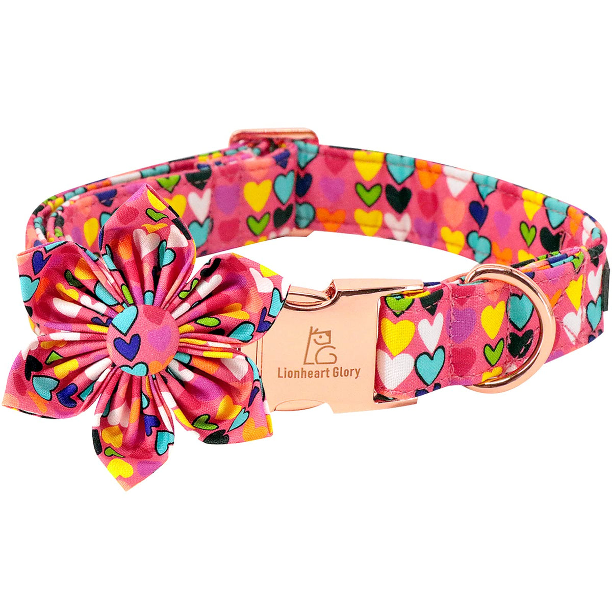 Lionheart Glory St. Patrick's Day Dog Collar, Dog Collar with Flower, Cute Floral Pattern Pet Collars Adjustable Pet Collars for Large Dogs