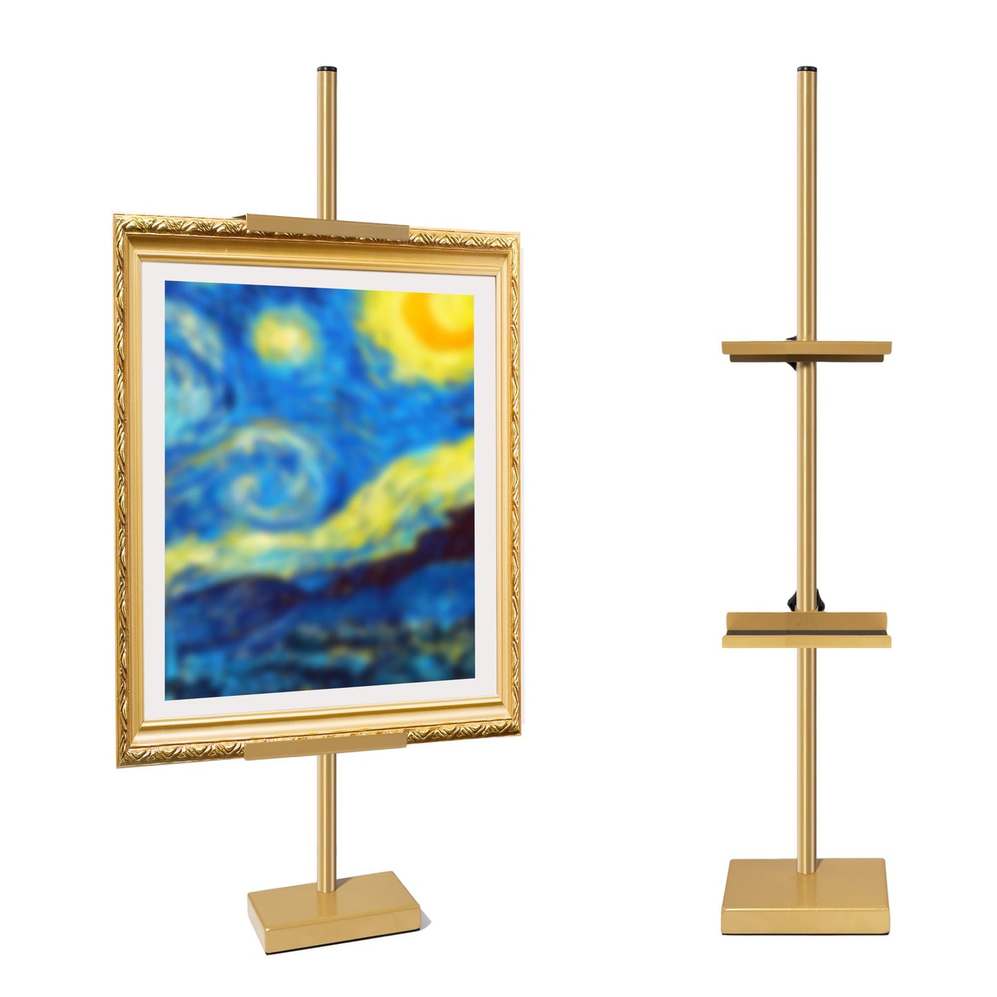 GRETJOB Adjustable Tabletop Easel Stand, 29" Picture Easels for Display Metal Picture Frame Holder Stand Table for Art, Photo (Gold)