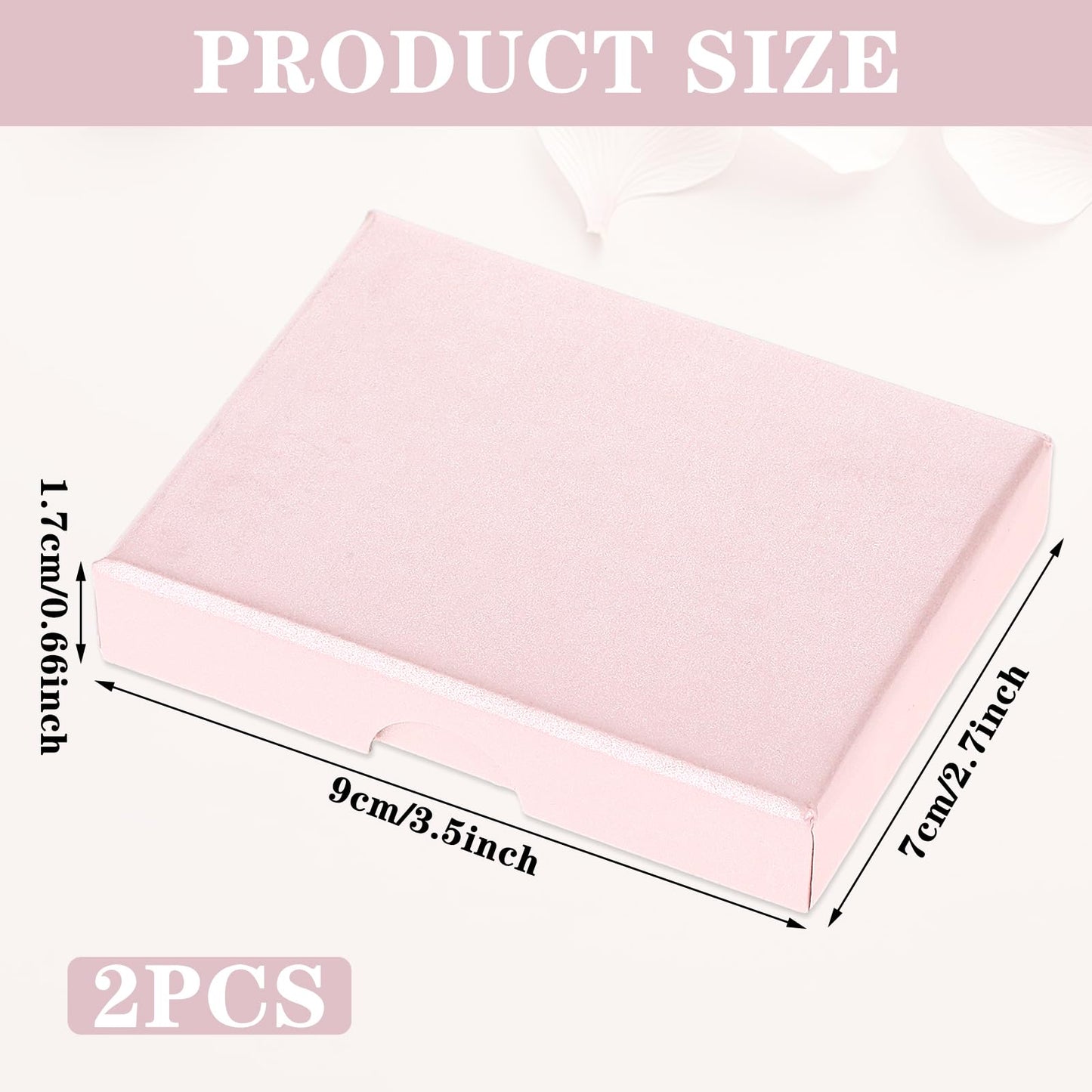 2 Pack Small Jewelry Gift Box, Cardboard Jewellery Box with Lids Pendent Storage Case Necklace Bracelet Earring Cardboard Organizer Square Jewelry Gift Boxes for Necklaces Bracelets Earrings(Pink)