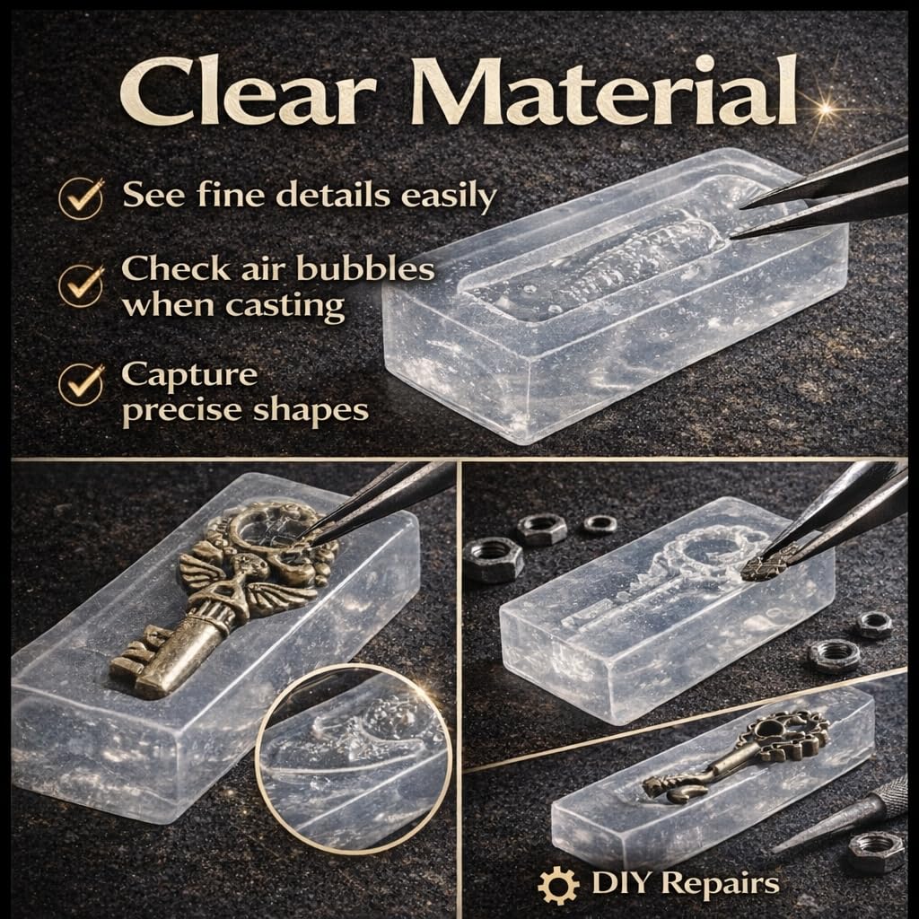 Polaris Poodle Oyumaru Clear Reusable Thermoplastic Mold Material – Clear Instant Mold for DIY Casting, Miniatures, Jewelry & Craft Duplication (8 Pack)