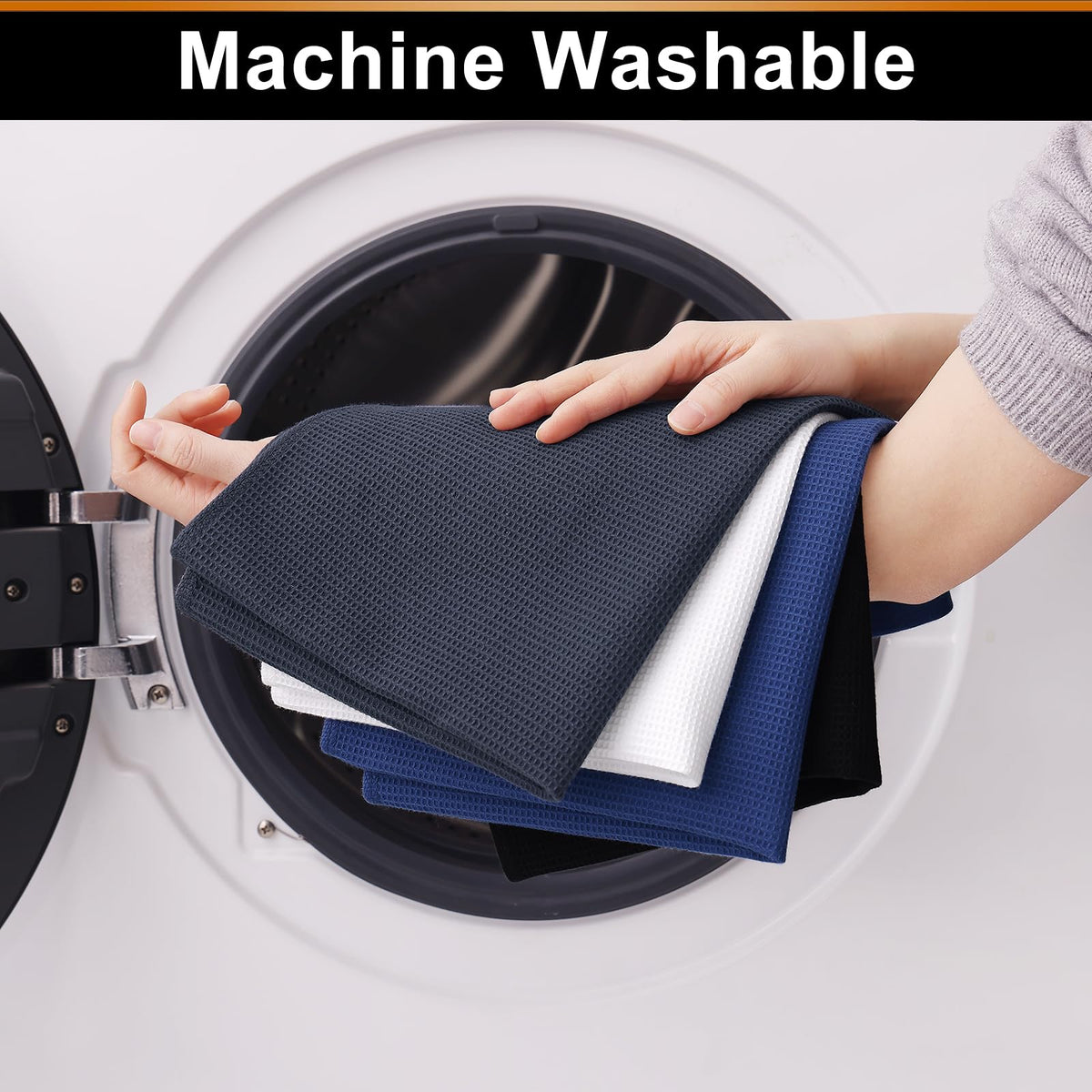 100% Cotton Waffle Weave Kitchen Towels (12 Count)