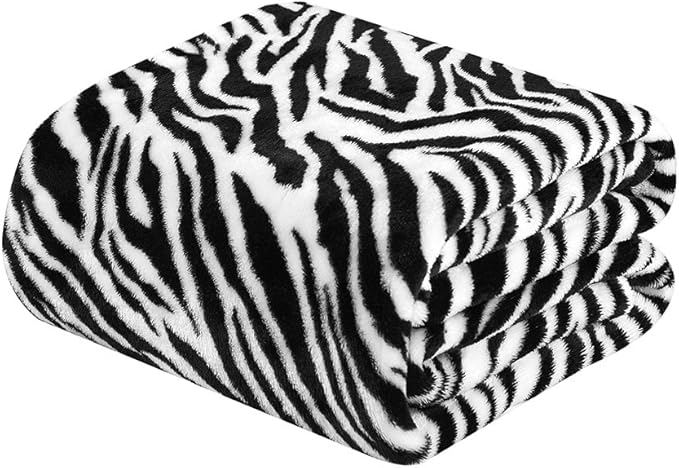 MERRYLIFE Throw Blanket for Couch | Soft Decorative Ultra-Plush Colorful| Throw Size Travel Blanket Plush|(50" 60", Zebra)