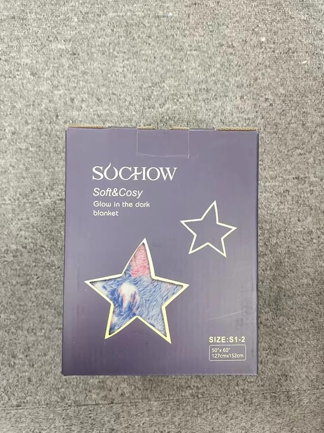 SOCHOW Butterfly Glow in The Dark Blanket for Daughters, Toys for 3-10 Year Old Birthday Presents, Soft Cozy Flannel Throw Blanket for Preteens Teens, Purple 50 x 60 Inches