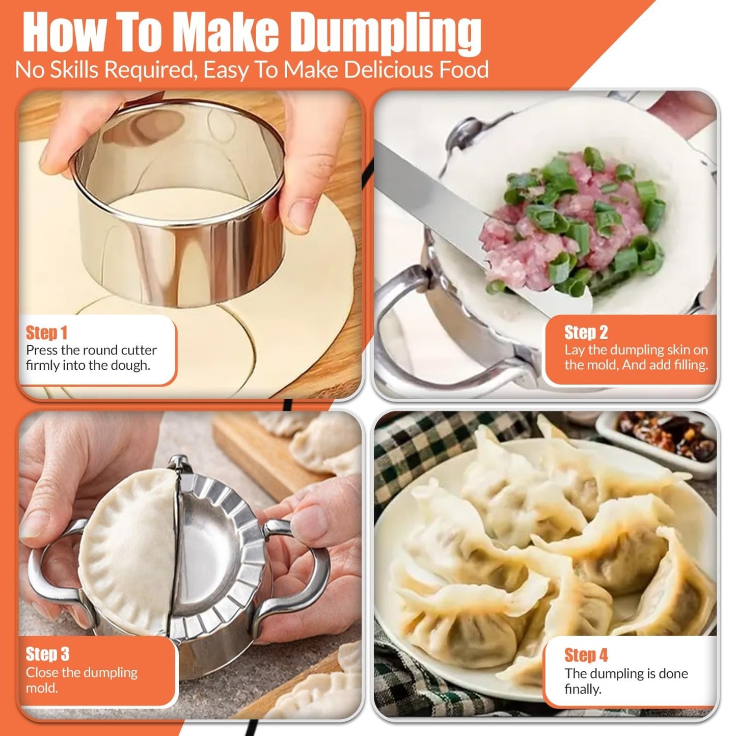 Ultimate Ravioli Maker Press & Dumpling Maker Kit - 10-Hole Ravioli Mold, Pasta Roller, Pastry Wheel & Pierogi Press - Stainless Steel Empanada Maker Machine & Pasta Making Tools for Kitchen (Square)