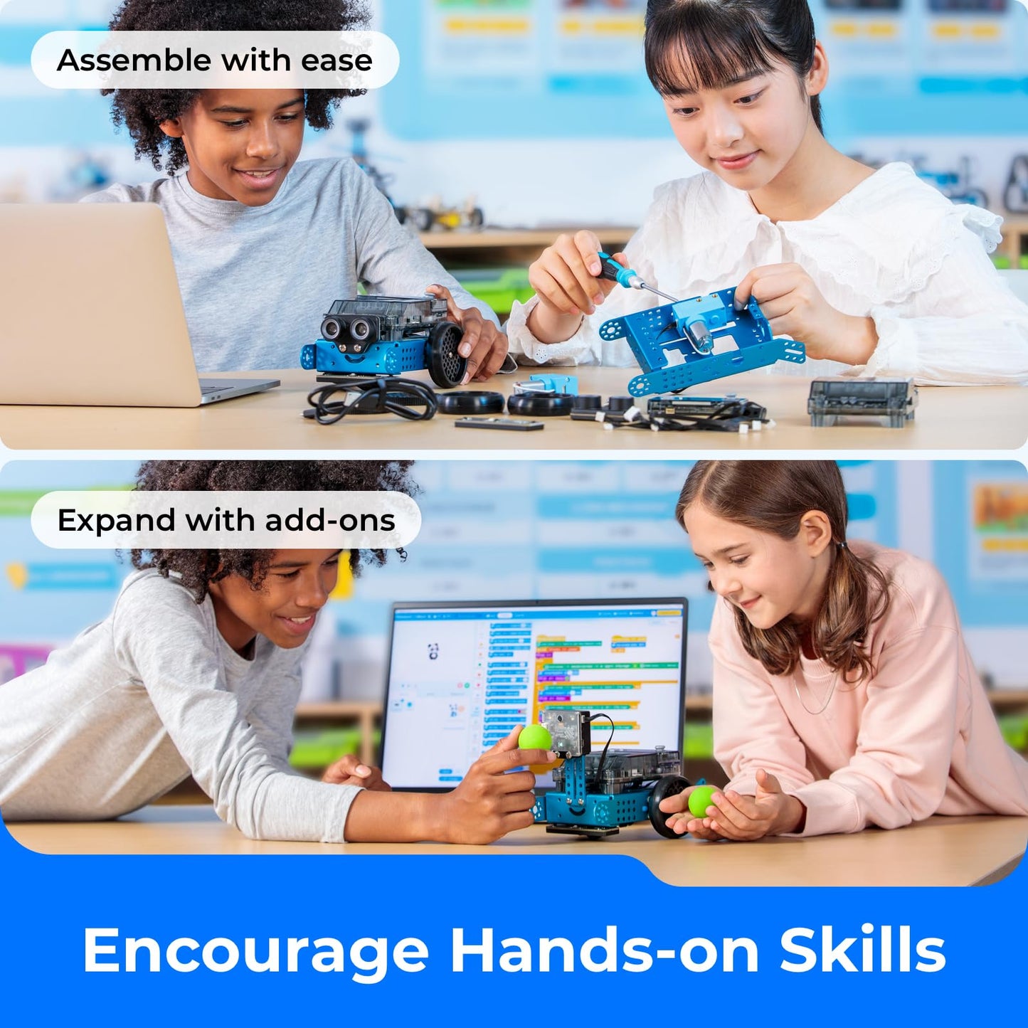 Makeblock mBot2 Coding Robot for Kids, Code Learning Support Scratch & Python Programming, Robotics Kit for Kids Ages 8-14 and up, Building STEM Robot Toys Gifts for Boys Girls