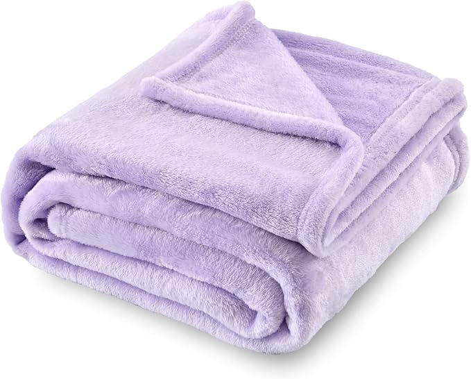 SOCHOW Flannel Fleece Blanket Twin Size, All Season Lightweight Super Soft Cozy Blanket for Bed or Couch, 60x80 inches, Lilac