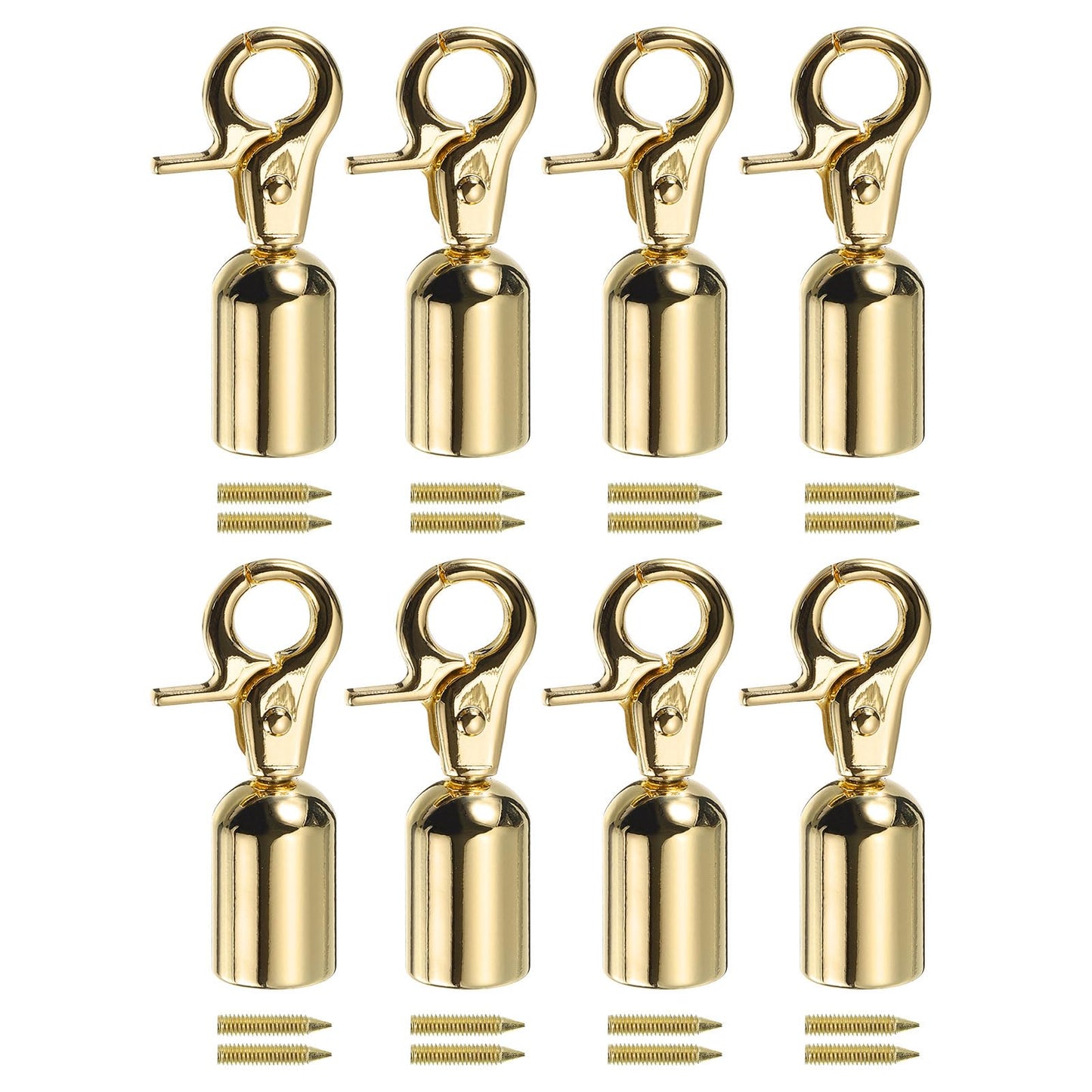 uxcell Cord End Cap, 13mm(0.51") Barrel End Cap Terminators Cord Finding for Tassel Bag Strap DIY Making, 8Pcs Gold(53x25mm)