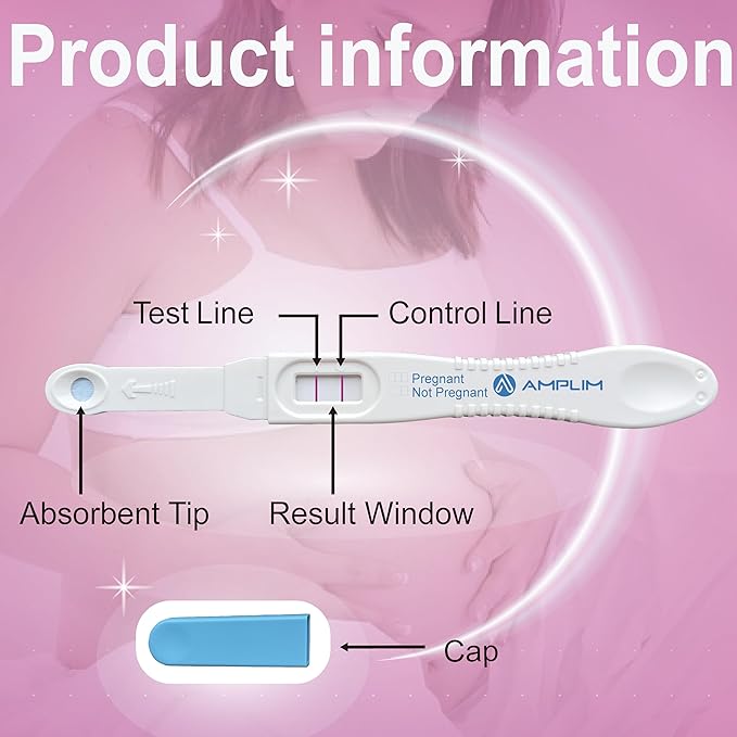 Amplim Fertility HCG Midstream or Dip Pregnancy Test Sticks | FSA & HSA Eligible | 99.9% Accurate, Ultra Sensitive 10 MIU/mL, 6 Days Early Detection Results at Home | Rapid 2-Second Test | 10-Pack