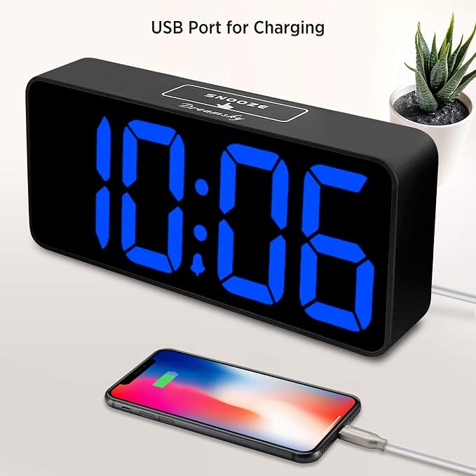DreamSky Large Digital Alarm Clock Big Number for Seniors/Visually Impaired