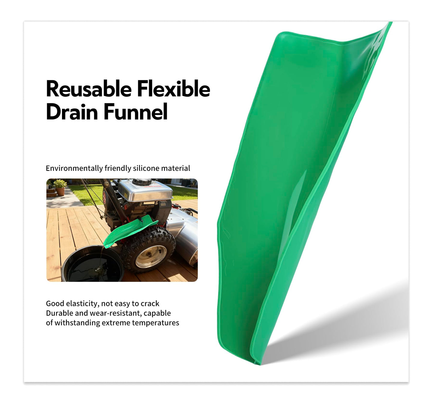 3PCS Reusable Flexible Oil Drain Funnel Form a Foldable Flex Funnel for Car Motorcycle Automotive Use Oil Change Spill-Free Filling Draining Tools Easy to Store and Clean
