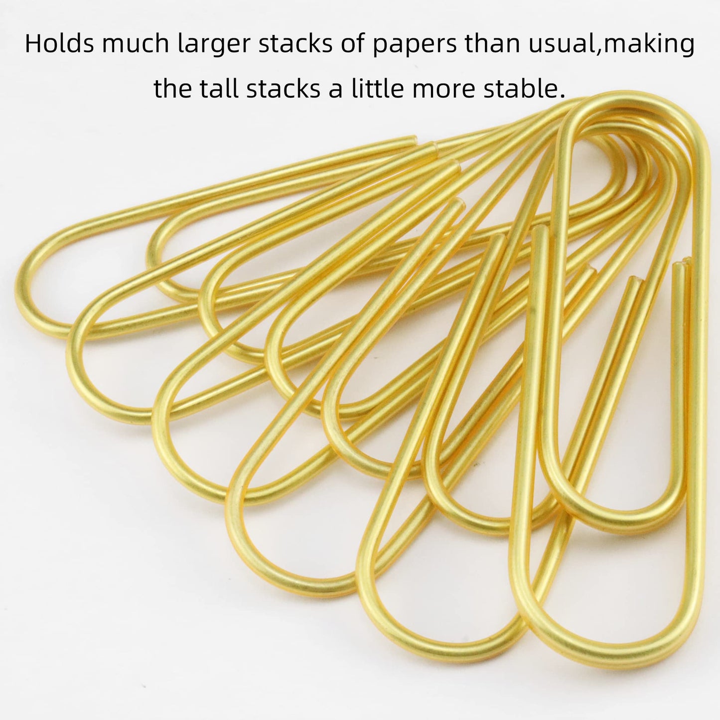 HEEHEE 4 Inch Large Paper Clips 35 Pcs Brightly Colored Gold Vinyl Coated Rust Resistant Smooth Finish Large Jumbo Paperclips for Office School Documents Photo Card