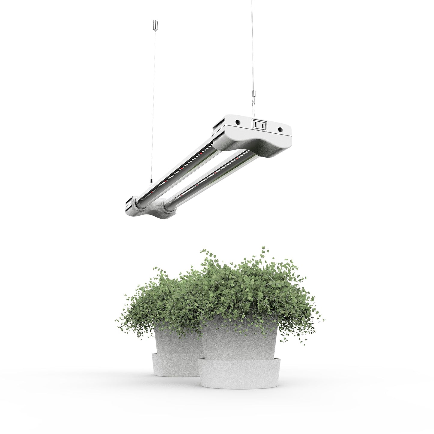 BoostGro LED Grow Light Full Spectrum Modular Linkable 5000K Daylight + 660nm Red Indoor Plant Lighting Fixture (2 FT, White) (1 Pack)
