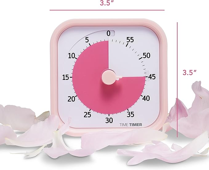 TIME TIMER Home MOD - 60 Minute Kids Visual Timer Home Edition - for Homeschool Supplies Study Tool, Timer for Kids Desk, Office Desk and Meetings with Silent Operation (Peony Pink)