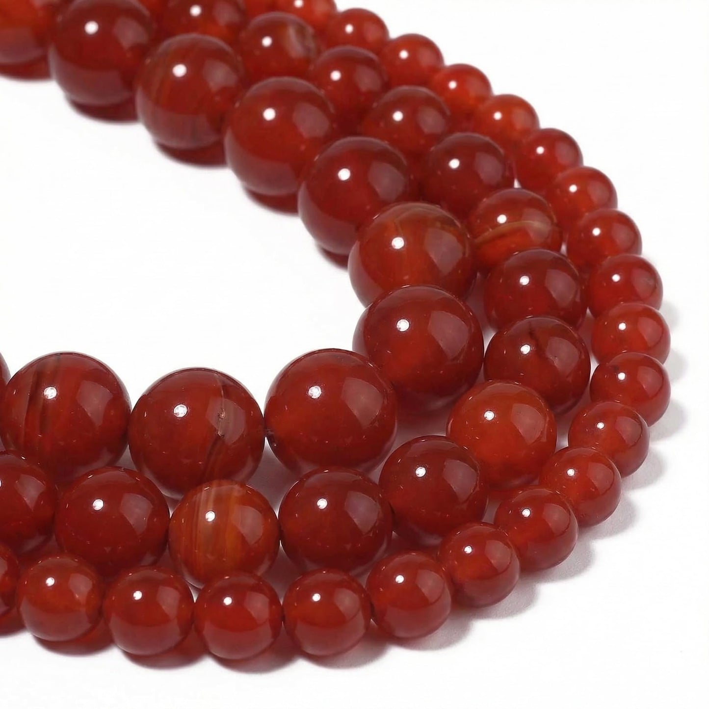Yochus 60pcs Red Onyx Agate Beads，6mm Healing Power Natural Stone Round Loose Beads for Jewelry Making Earring Necklace DIY Crafts