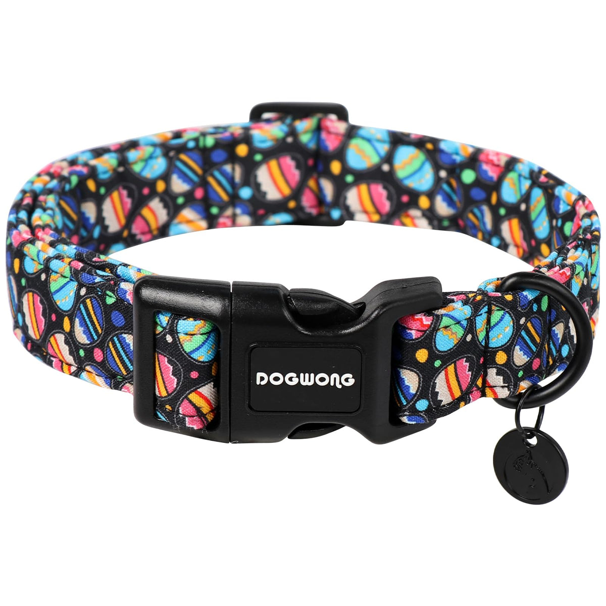 DOGWONG Cotton Hemp Dog Collar, Heavy-Duty Blue Dog Collar Adjustable Soft Natural Fabric Cute Wedding Puppy Necklace for Small Medium Large Dogs