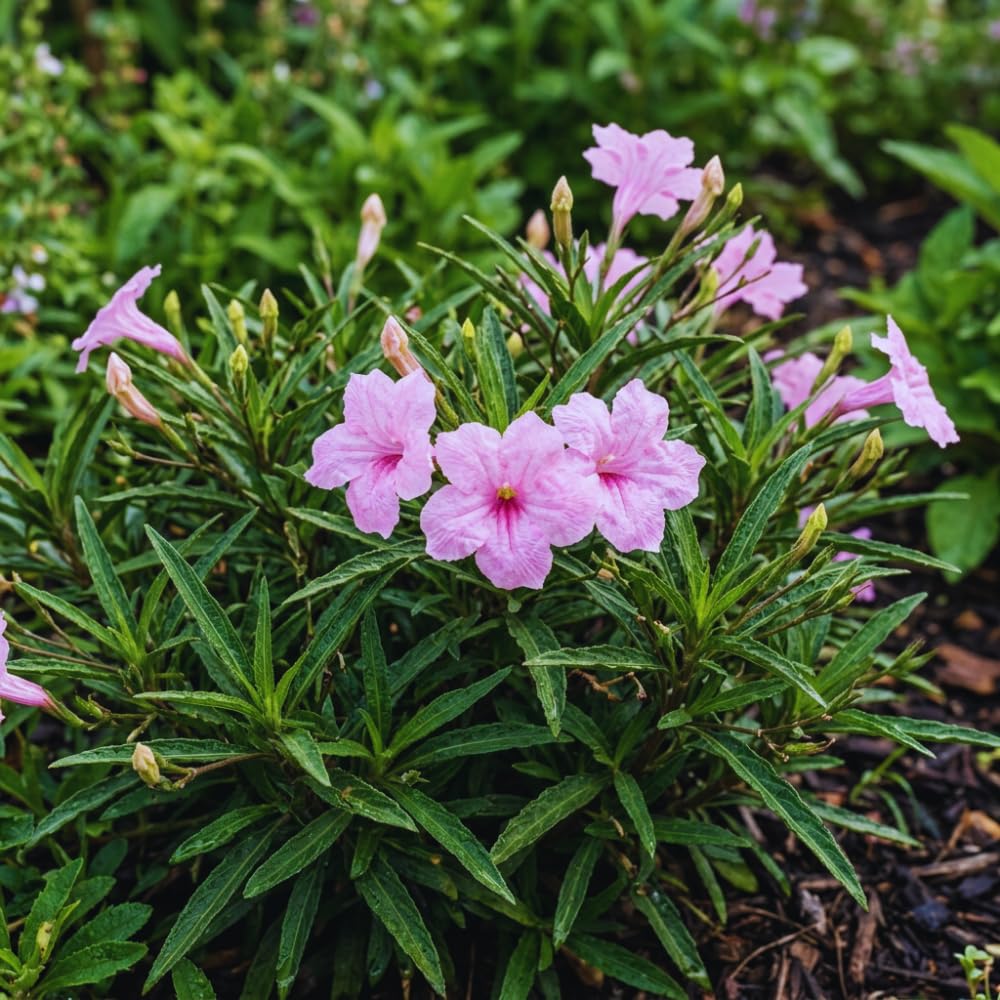 2 Pink Mexican Petunia Plants Live, 5 to 7 Inches, Petunia Flower Live Plant, Shrub Plant Gardening