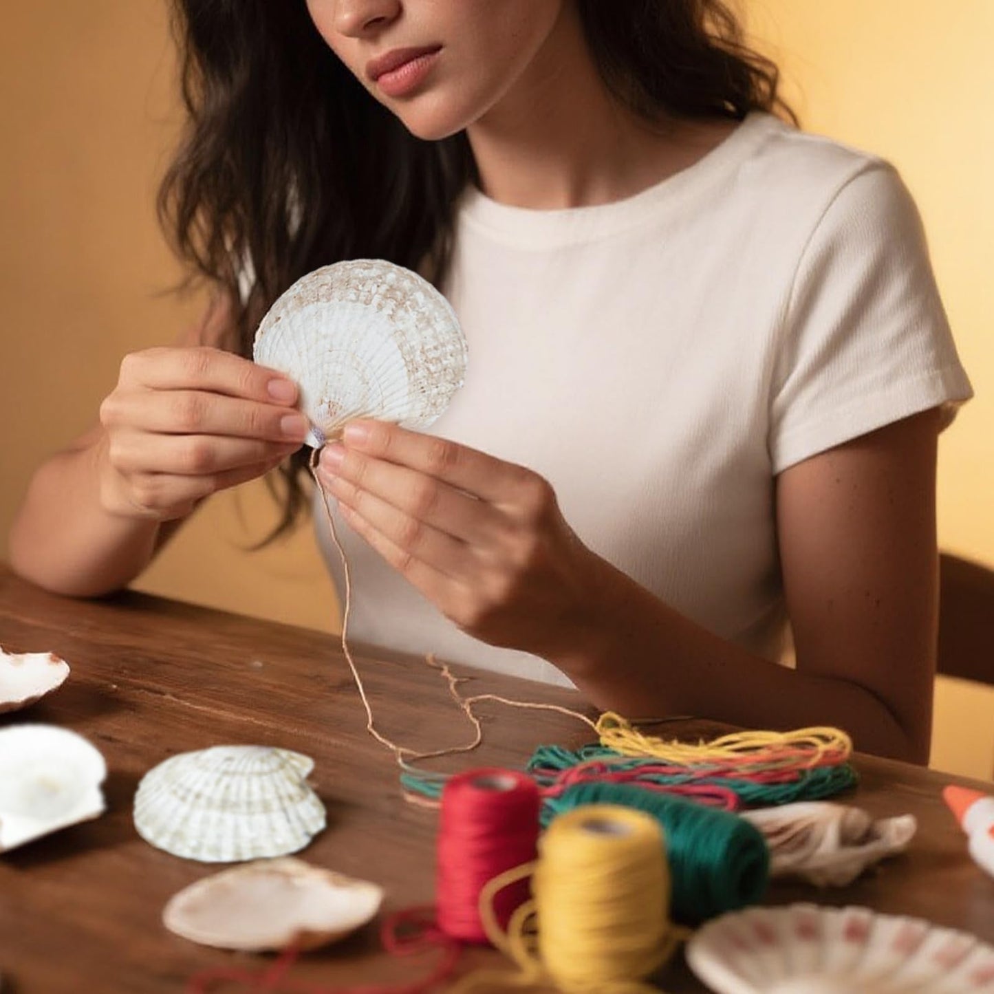 YOUKE OLA 60PCS Scallop Shells for Crafts Large Beach Natural Shells Bulk for Decoupage DIY Crafts Seashell Decorations Home Decor White 4''-4.5''