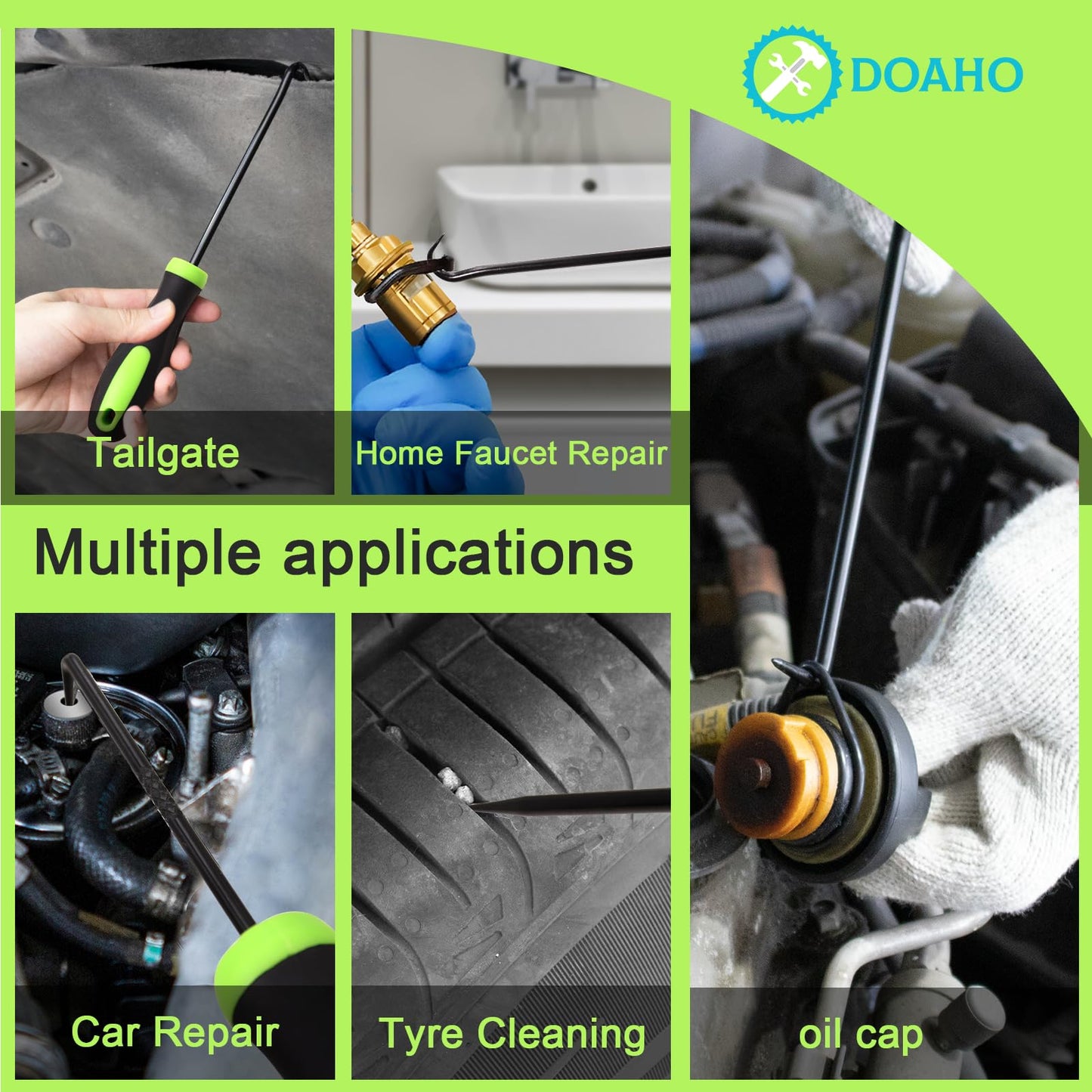Doaho 12PCS Automotive Hook and Pick Tool Set,Long & Mini Precision Puller Remover Tool Kit for Auto O-Ring,Seal & Gasket Removal,Mechanic Professional Tools,Car Repair Essentials