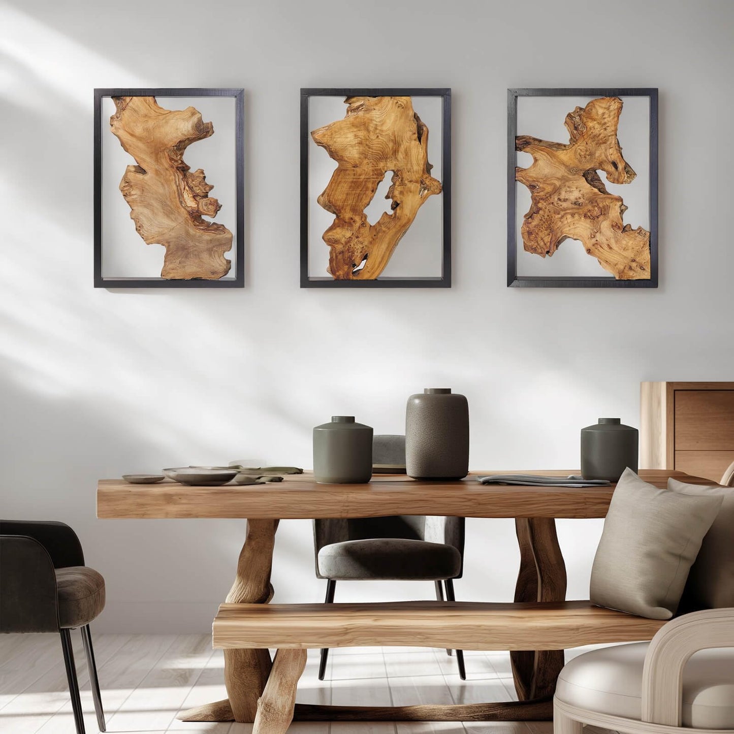 Modern Wood Wall Decor- Natural wood Handcrafted Rustic Charm for Your Home - Perfect for Living Room, Bedroom,Kitchen,or Office