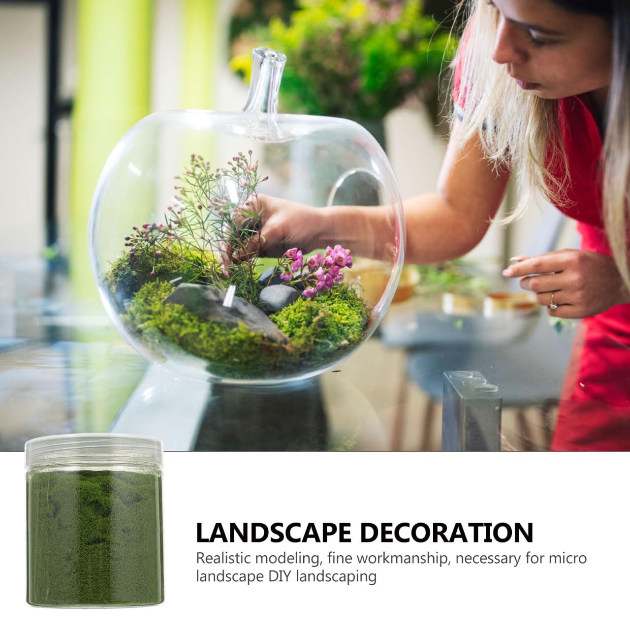 FAVOMOTO Static Grass Powder, Artificial Plants Static Grass Mixed Model Sward Moss Powder Turf Diorama Supplies Fake Sward Miniature Landscape Scenery for DIY Craft Decor