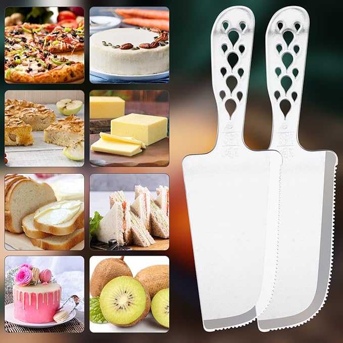 100 PCS Disposable Plastic Cake Cutter and Server 8x2.3 In Clear Cake Plastic Server Cutter Plastic Cake Server Cutting for Pie Tart Cake Pizza Pastry Baking Cutter Holder Transfer for Kitchen Wedding