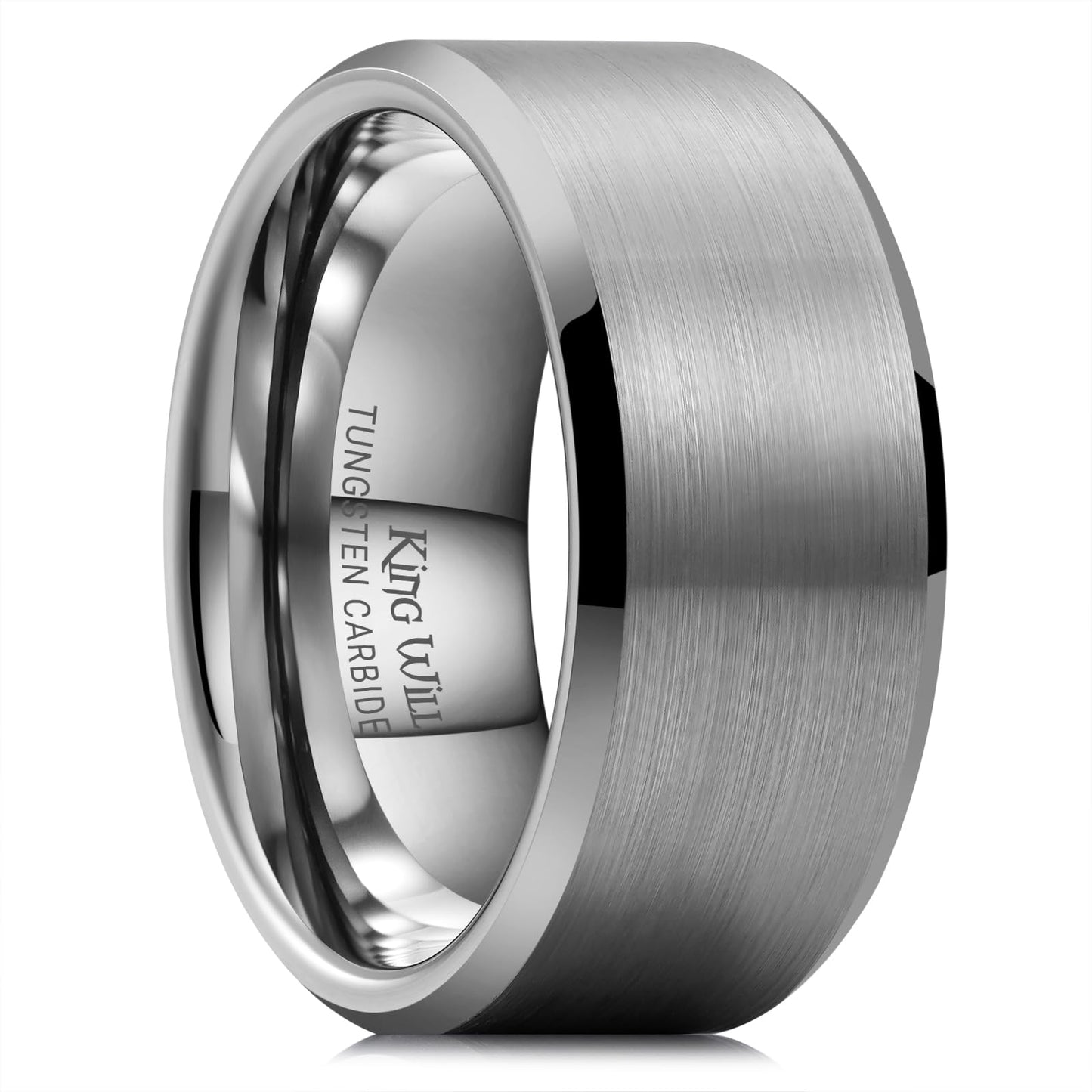 King Will 10mm Tungsten Wedding Band for Men - Gunmetal, Comfort Fit, Size 9