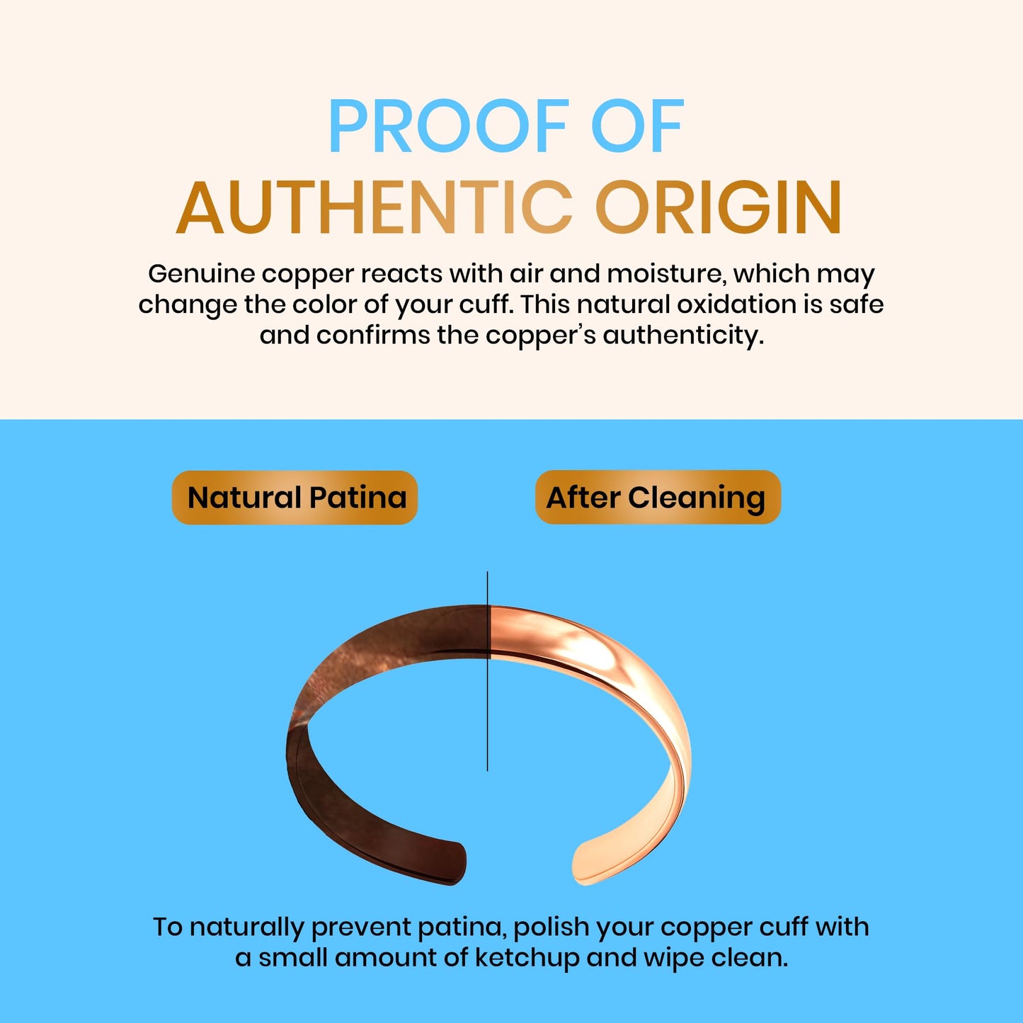 Healing Monk Pure Copper Bracelet for Men & Women – Handmade Uncoated Copper Jewelry Cuff – Adjustable Healing Copper Bracelets for Arthritis – Mens & Womens Copper Cuff Pulsera de Cobre (Healing)