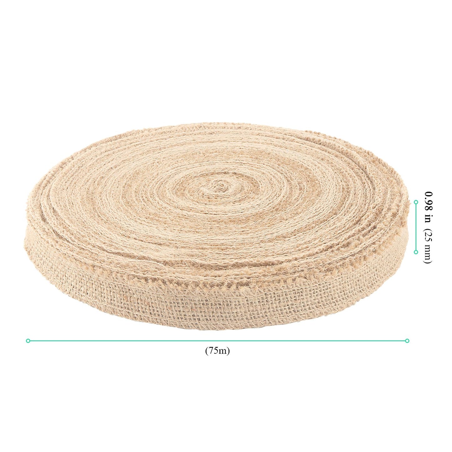 SENJEOK 82 Yard 1 Inch Burlap Ribbon Roll, Jute Fabric Crafts Ribbon for Art, DIY Crafts, Decoration