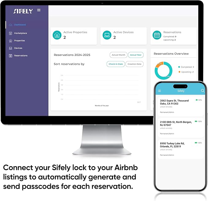 Sifely Keyless Entry Smart Lock - Fingerprint & Keypad Access, Front Door Handle, Silver