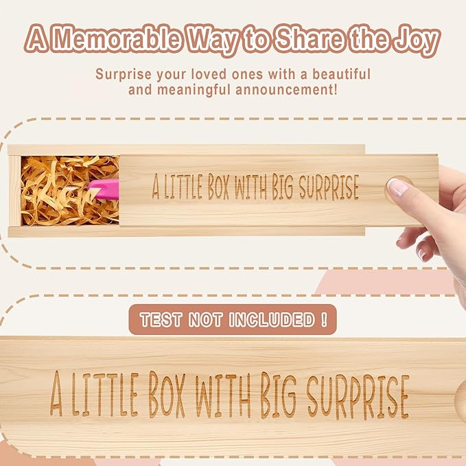 Pregnancy Announcement for Grandparent Husband, Pregnancy Test Keepsake Box, Baby Announcement Reveal Gifts Ideas for Husband Grandparents Dad Aunt and Uncle