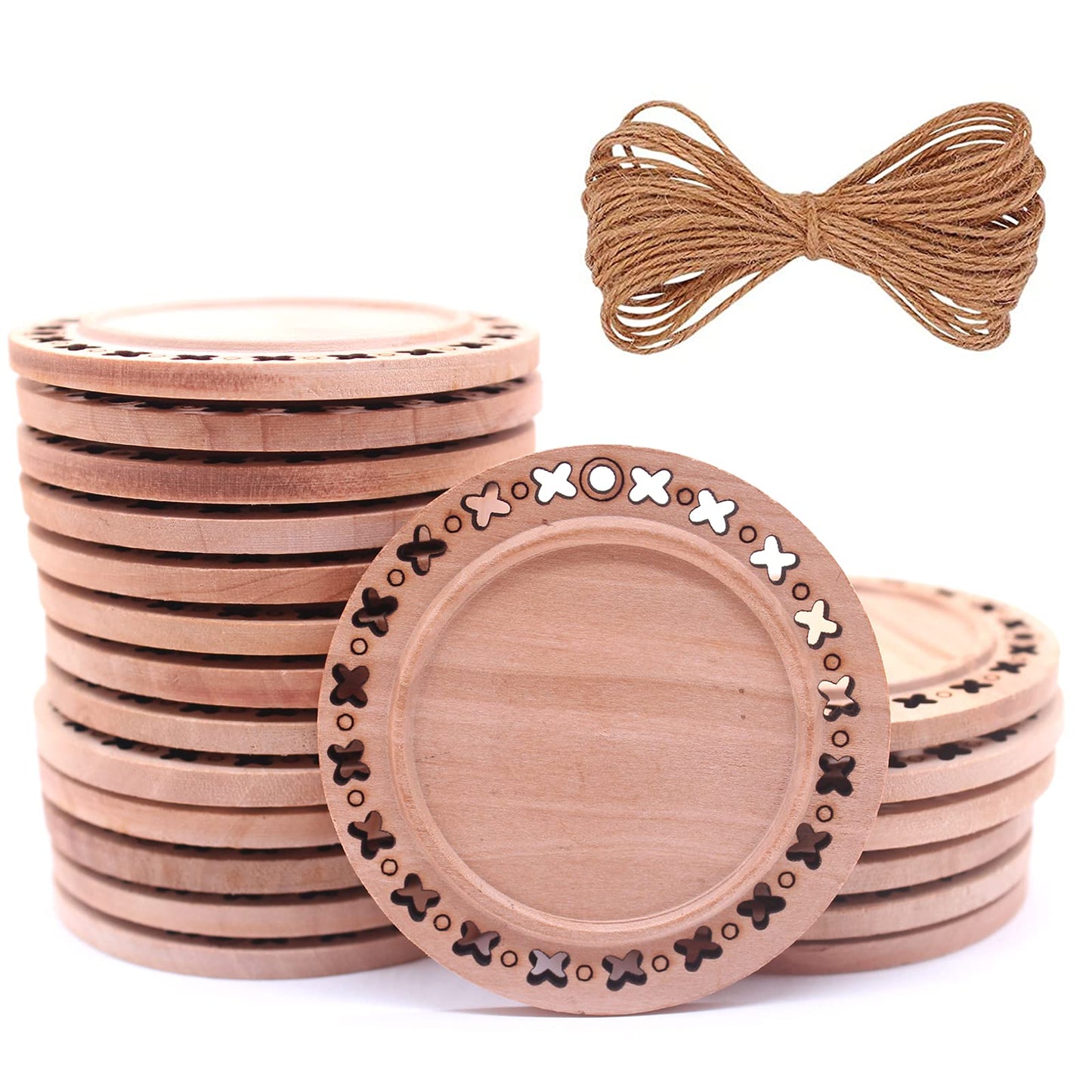 CBCMY 20 Pieces of 2.36-inch Natural DIY Wood Chips Handmade Wood kit can be Used for Art and Crafts Christmas Ornaments Technology