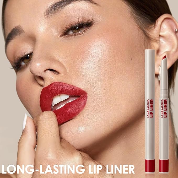 Erinde Long-Lasting Lip Liner Pencil, 2-in-1 Matte Lipliner Pencil for Sculpting & Filling, Rich Color Creamy Waterproof Lip Liner Crayon, Lip Contour Tint, Vegan & Cruelty-Free, 09 Nude Red Brown