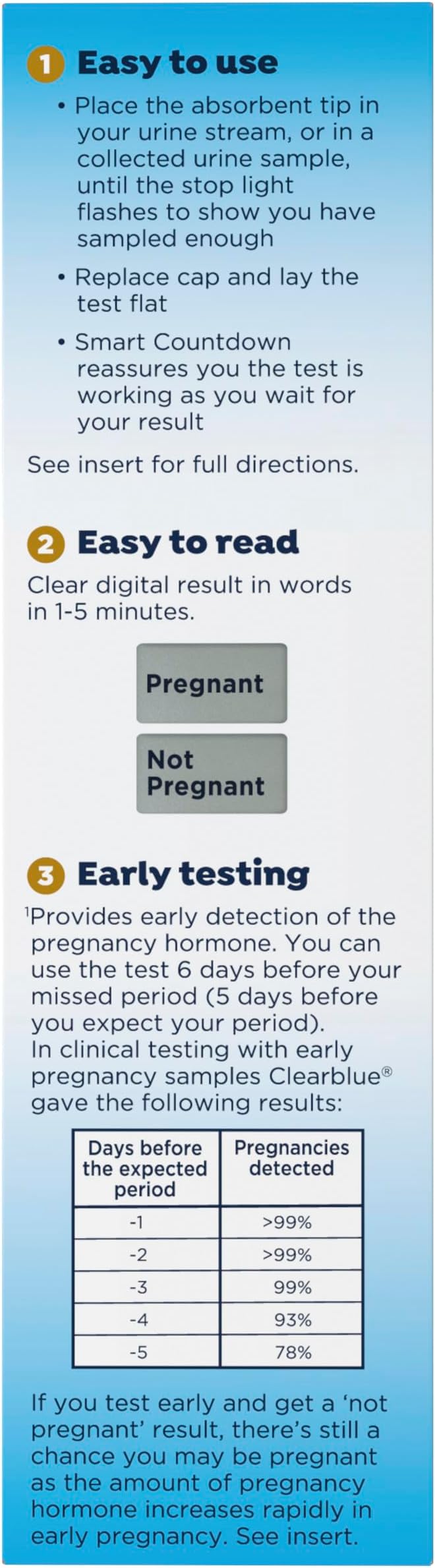 Clearblue Early Digital Pregnancy Test, Early Detection at Home Pregnancy Test, 5 Ct