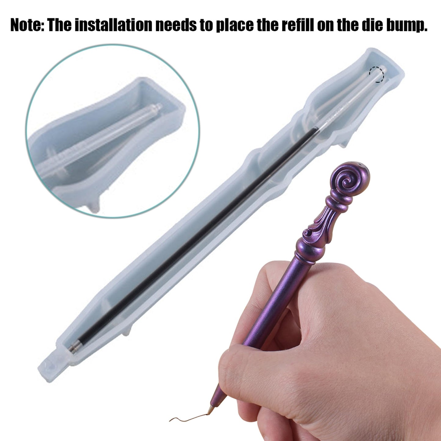 Attuslla 10 PCS Pen Resin Molds, 6 PCS Bookmark Epoxy Resin Casting Molds with Ballpoint Refill Pens for DIY Resin Crafts Making
