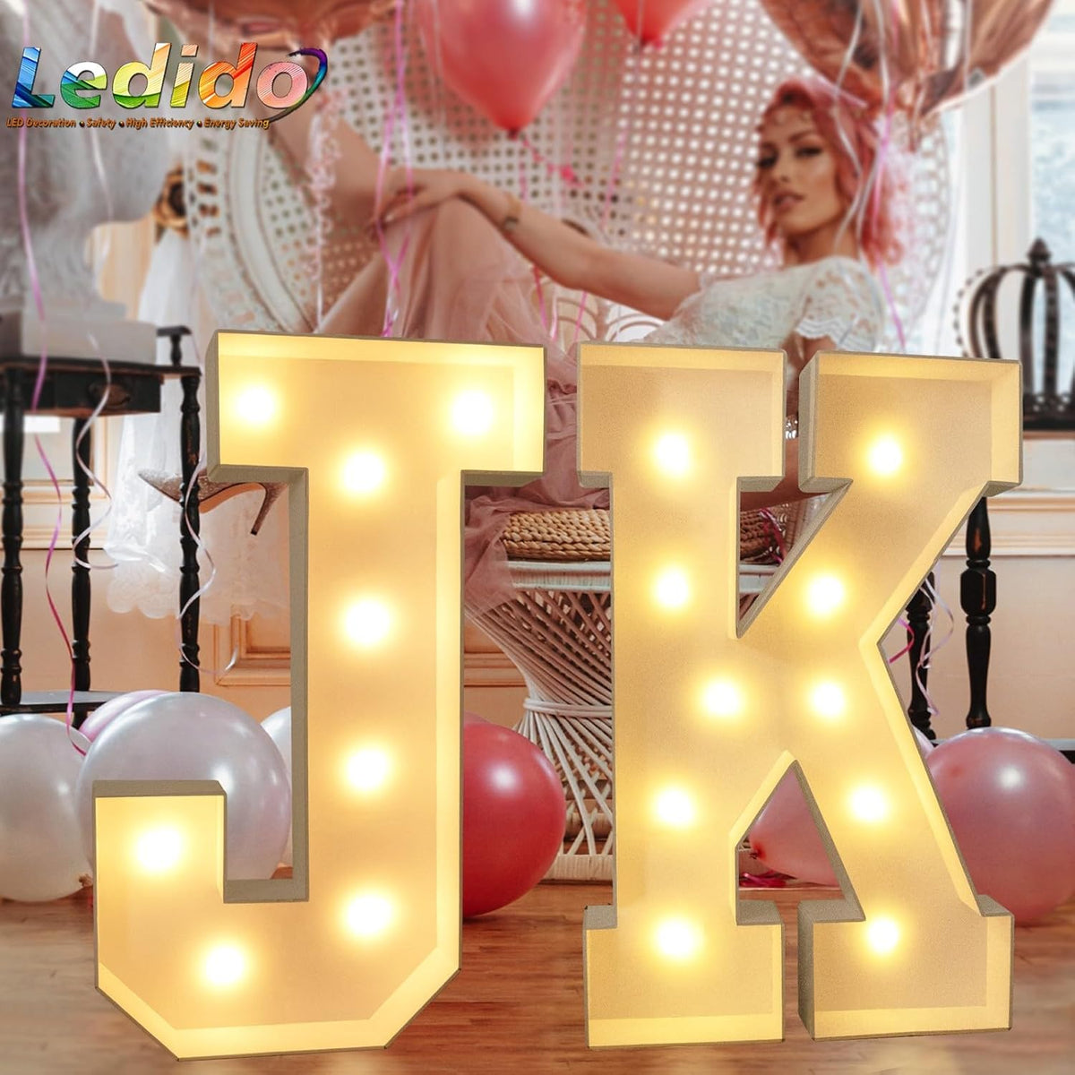 Ledido 3FT Marquee Light Up Letters, Large Light Up Letters, Marquee Letter 3 Feet Tall, Mosaic Lighted Letter for Party Decoration Baby Shower Anniversary Wedding, Z