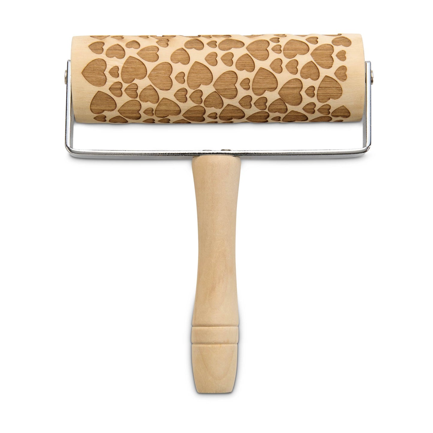 Mrs. Anderson’s Baking Mini Embossing Rolling Pin, Hearts Design, Poplar Wood and Chrome-Plated Iron