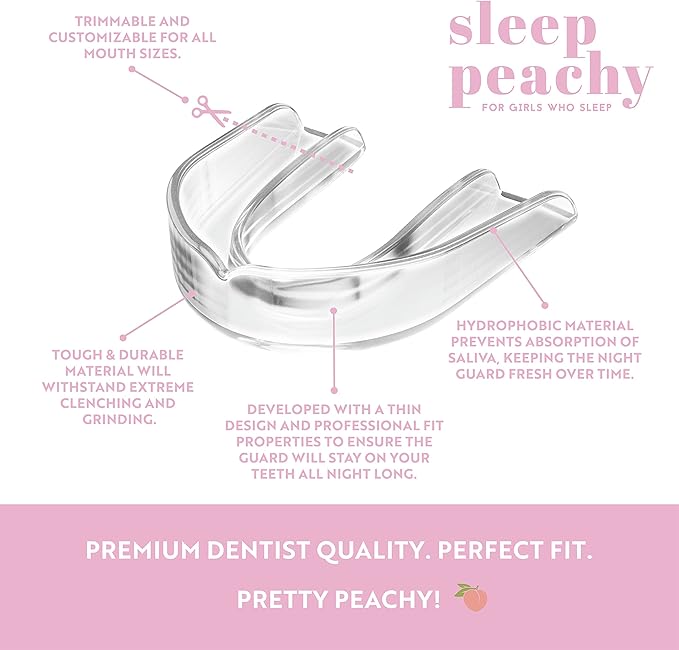 Sleep Peachy Night Guard for Women - Pack of 2 Mouth Guard for Teeth Grinding, Clenching and Bruxism (Clear)