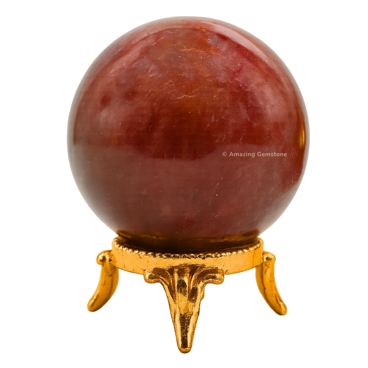 Amazing Gemstone Strawberry Quartz Crystal Ball with Stand - 2 Inches Crystal Sphere Meditation Balls for Witchcraft and Decorative Balls