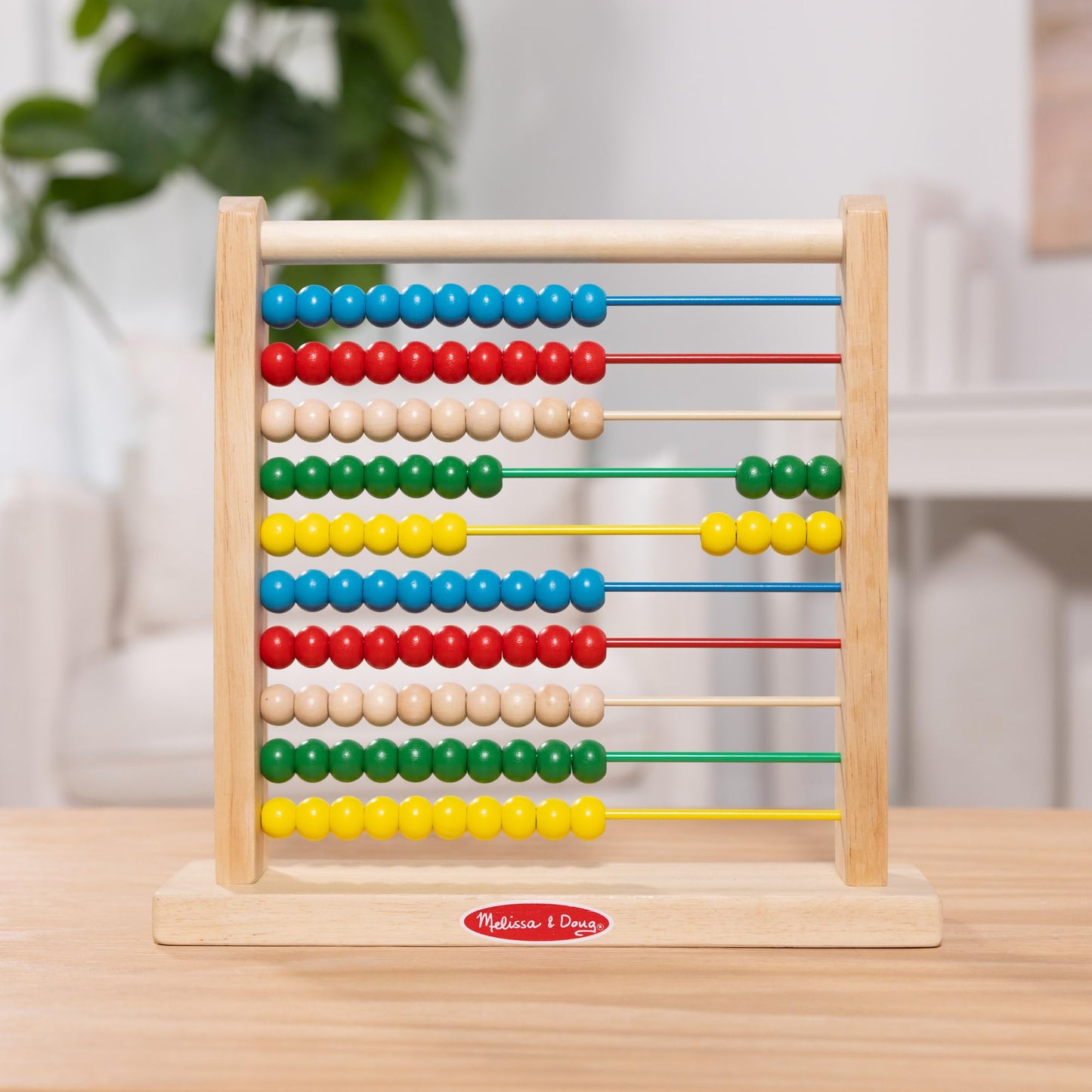 Melissa & Doug Abacus Classic Wooden Toy with 100 Beads - Preschool Learning Activities and Math Games for Kids, Homeschool Essentials for Ages 3+