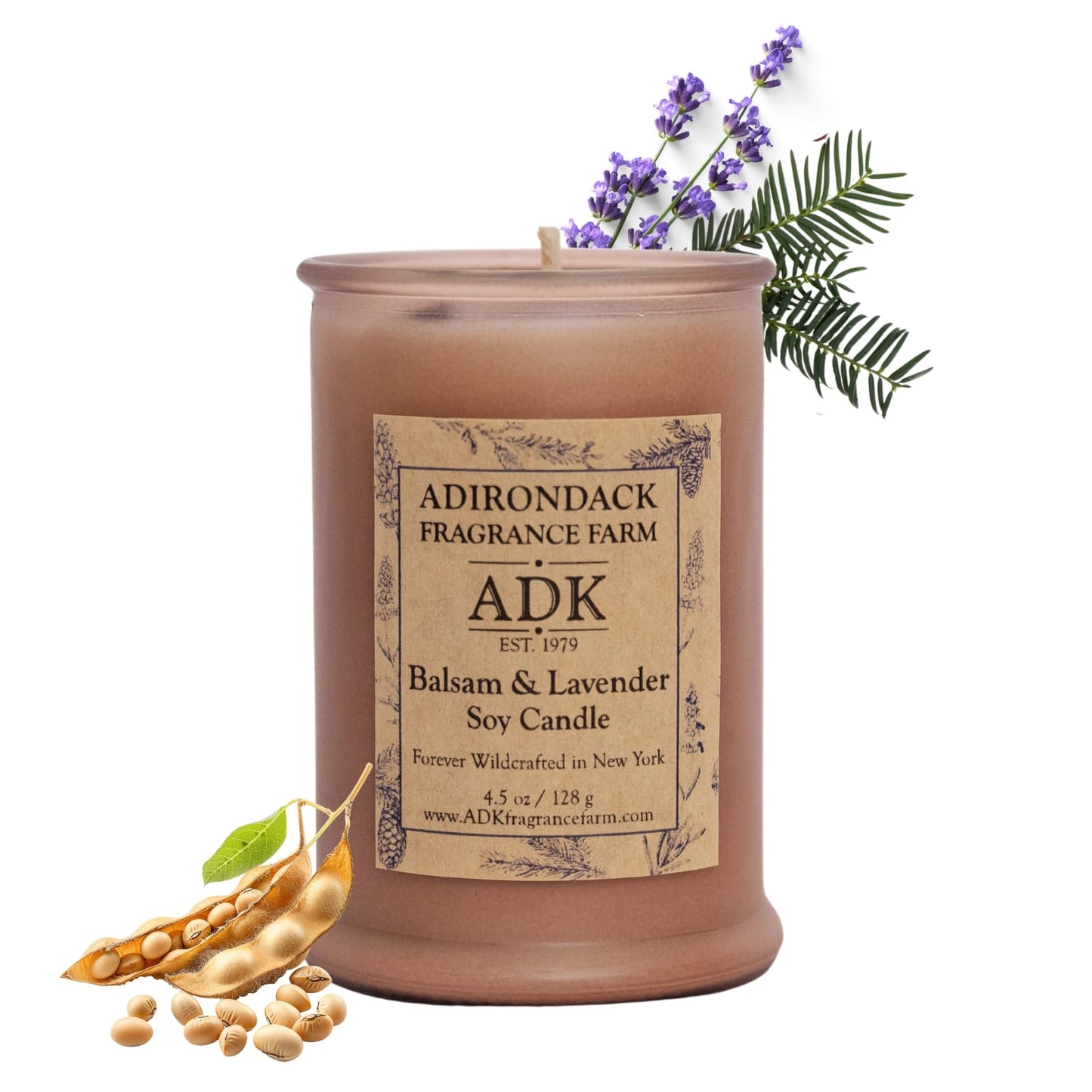 ADK Balsam & Lavender Scented Candle, 4.5 Oz Aromatherapy Candle, Proudly Poured in The USA, Natural Wax for Relaxation and Home Décor, for Gift, Kitchen, and Living Spaces