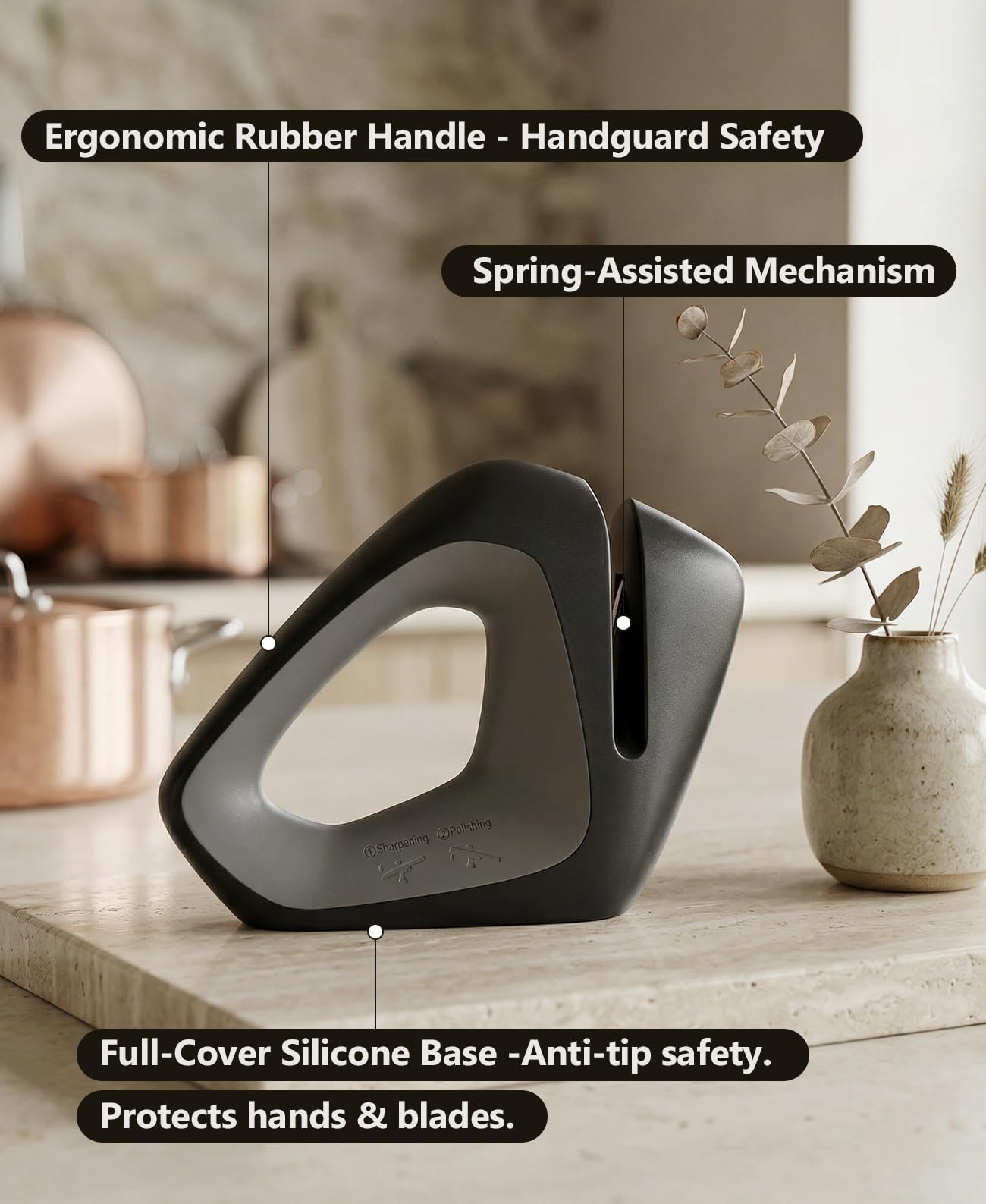 Professional Precision Knife Sharpener - Adaptive Tech Ends Angle Guesswork, Delivers a Pro Edge in Seconds, Safely Protects Blades, All Blades Compatible, Installation-Free, Durable & Effortless Care