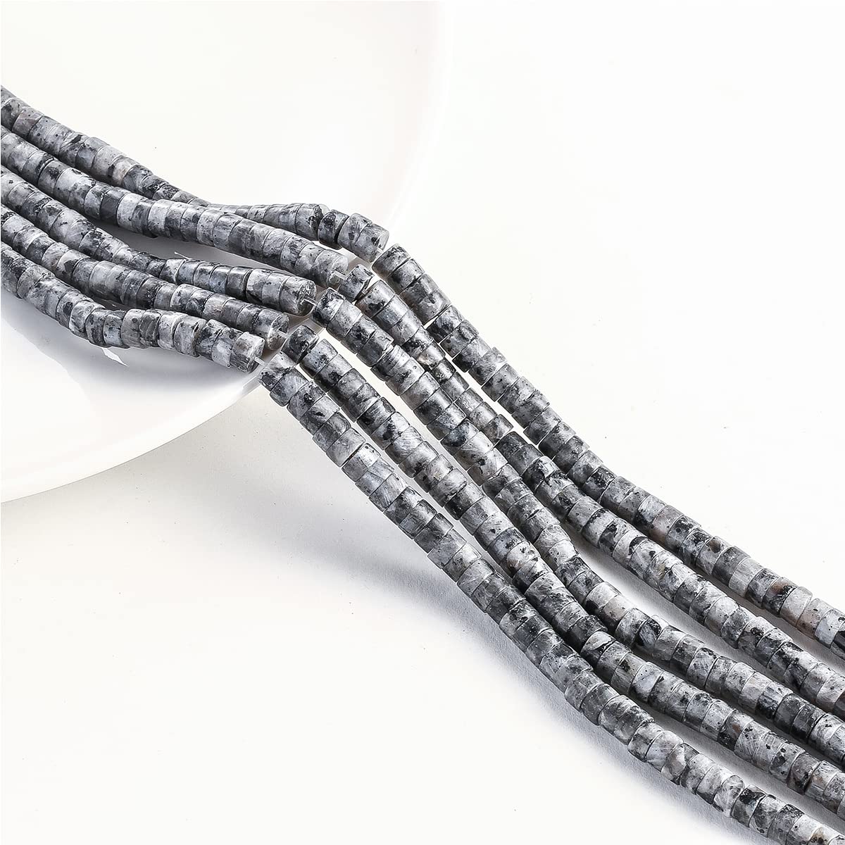 Natural Spectrolite Stone Spacer Beads 6x3mm 38cm/str Flat Round Loose Semi Gemstone Caps for Making Bracelets Necklace